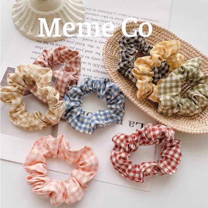 Buộc tóc scrunchies nhiều màu sắc Caro