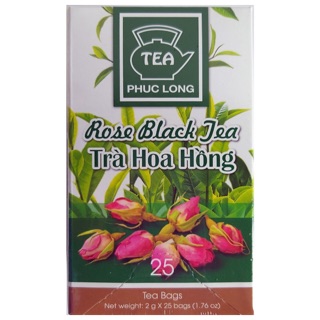 Trà hoa hồng túi lọc phúc long hộp 25 gói x 2 g