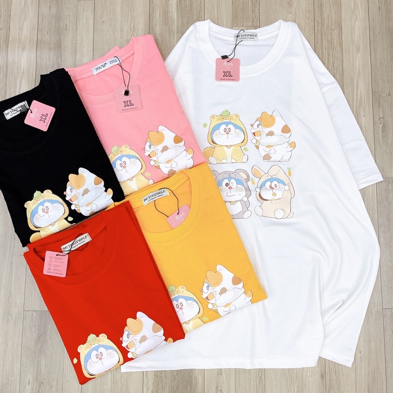 Áo Thun Tay Ngắn UNISEX DOREMON - Hình chụp thật (Đủ size M-L-XL)