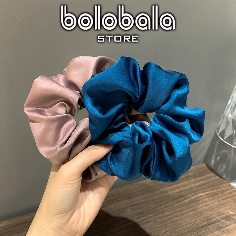 Cột tóc scrunchie lụa Bolobala Buộc tóc scrunchie chất liệu lụa bóng chống bẩn CT01