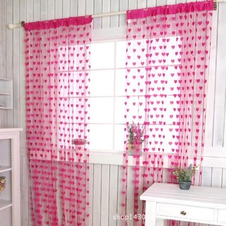 Rèm cửa tim nhí hồng đậm