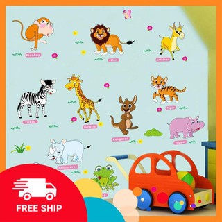 ⚡️𝗙𝗥𝗘𝗘𝗦𝗛𝗜𝗣⚡️ Decal dán tường Vườn thú tiếng anh số 2