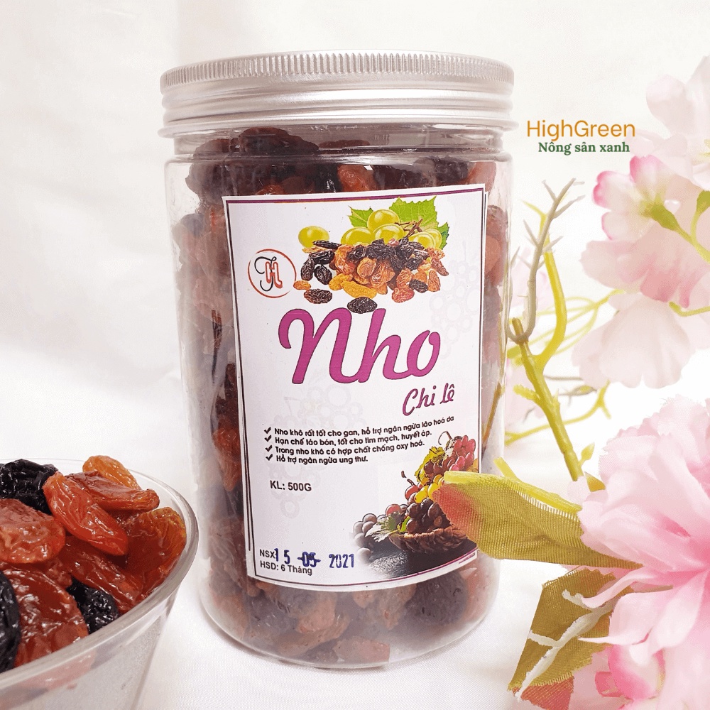 Nho Khô Raisins 3 Màu Không Hạt (Hàng Nhập Khẩu Chile) - 500g Hàng chính hãng