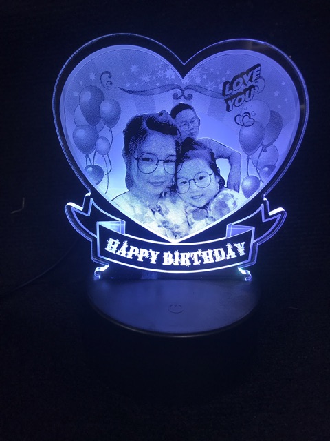 Đèn Led 3d đổi 16 màu khắc hình ảnh theo yêu cầu