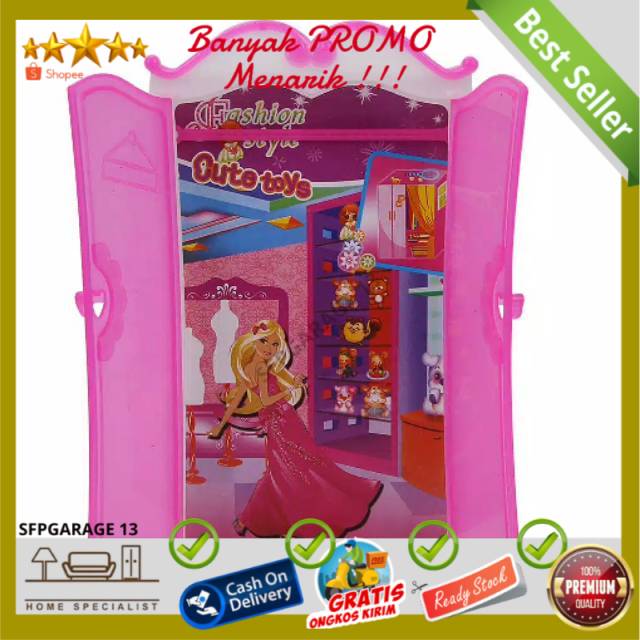 Tủ Quần Áo Đồ Chơi Búp Bê Barbie Đáng Yêu