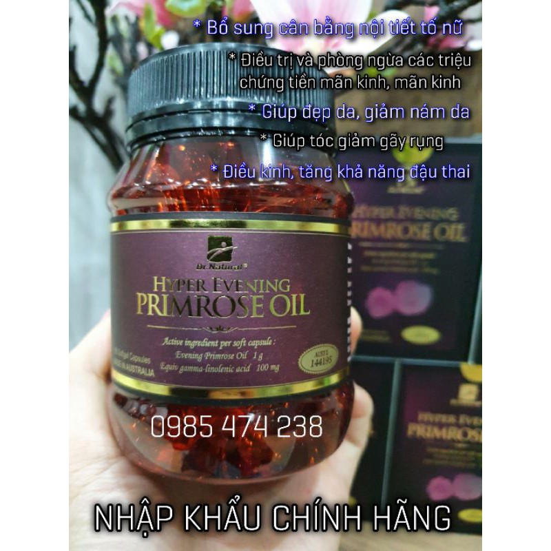 [BẢO HÀNH CHÍNH HÃNG] Viên uống bổ sung nội tiết Dr Natural Hyper Evening Primrose Oil 1000mg- Tinh dầu hoa anh thảo | BigBuy360 - bigbuy360.vn