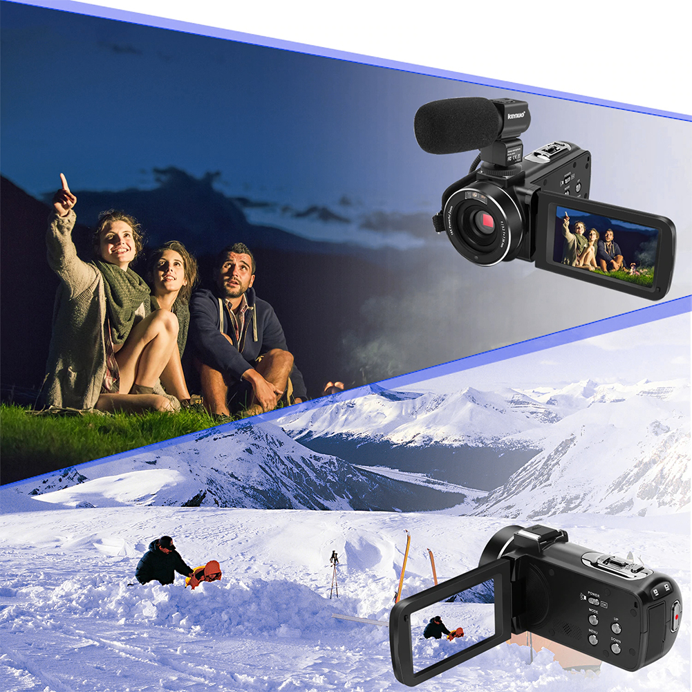 Máy quay video HD 1080P chuyên nghiệp Máy ảnh kỹ thuật số Tầm nhìn ban đêm Màn hình cảm ứng