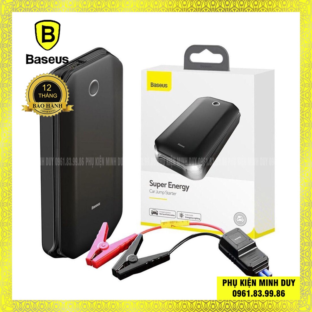 Bộ kích nguồn dùng cho xe ô tô Baseus Super Energy Car Jump Starter (8000mAh, 5V/2.4A Power Bank...) 🍀