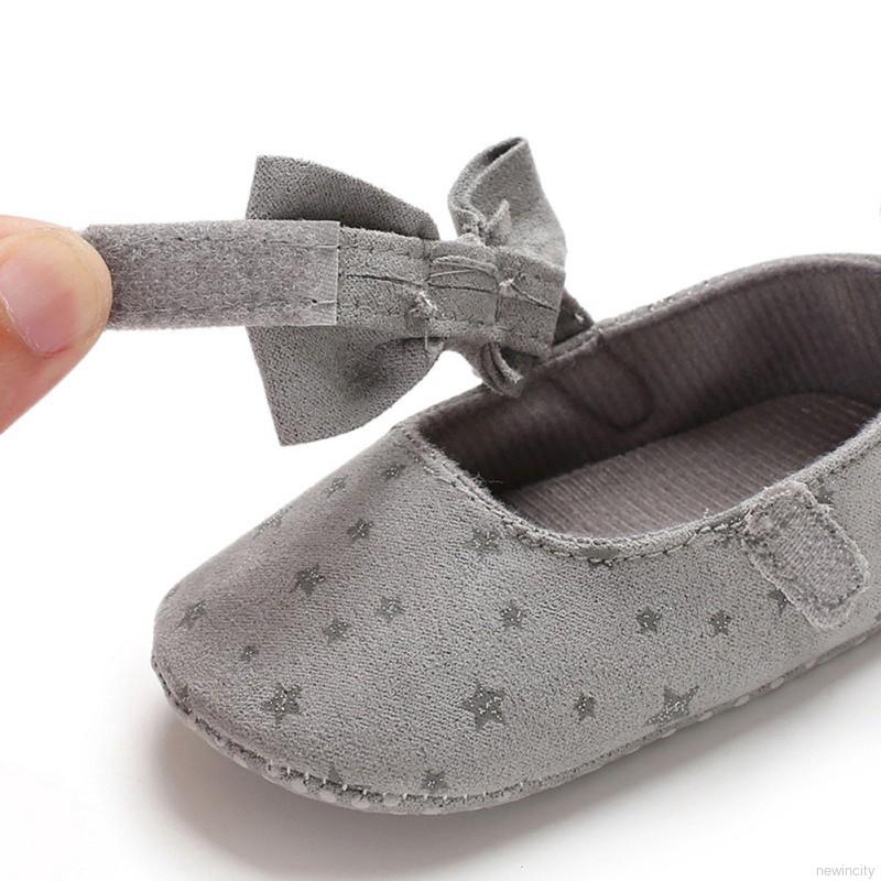 Giày Búp Bê Đính Nơ Chống Trượt Dễ Thương Cho Bé Gái