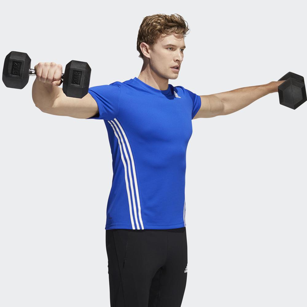 Áo Tee adidas TRAINING Nam Áo phông AEROREADY 3 Sọc Màu xanh dương H33323