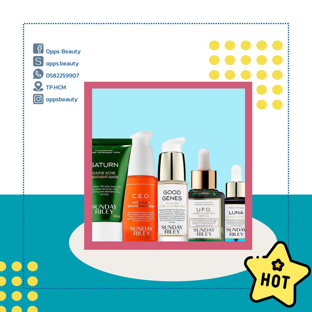 BỘ COMBO DƯỠNG DA MINI SUNDAY RILEY GOOD GENES LUNA OIL HIGH DOSE C.E.O