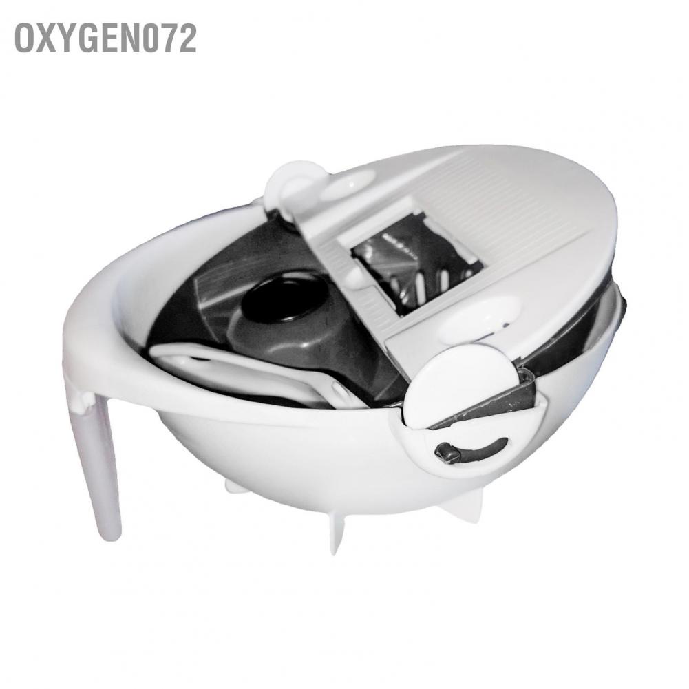 Oxygen072 Multifunction Rotate Food Vegetable Cutter Chopper with Drain Basket Large Capacity Portable Kitchen Utensil
