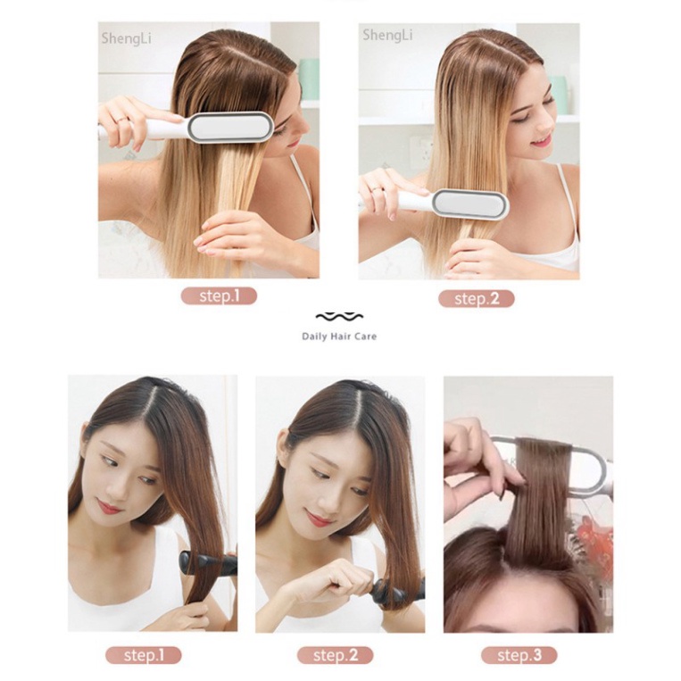 Lược điện chải tóc tạo kiểu chuyên nghiệp kiêm máy uốn tóc công nghệ chống khô tóc Hàn quốc bản 2022