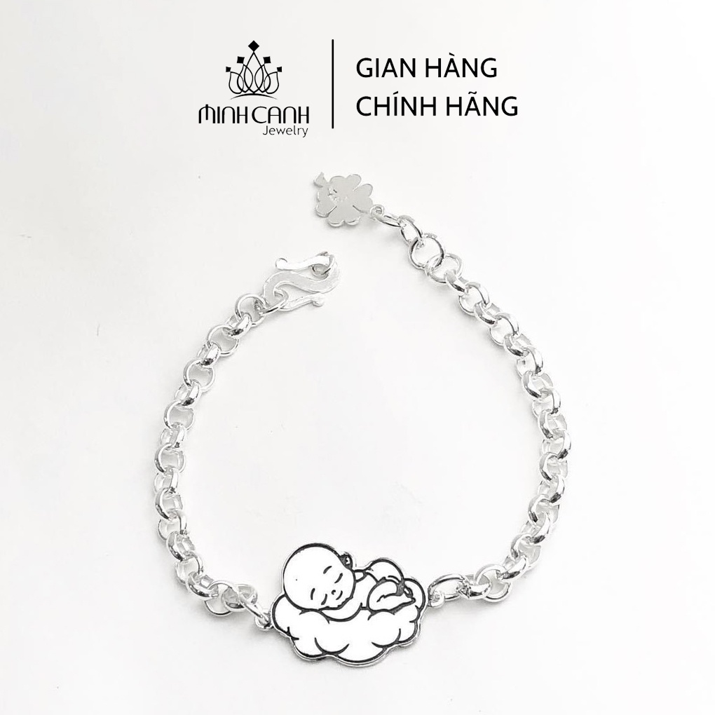 Lắc Bạc Hình Em Bé Đang Ngủ Khắc Tên Minh Canh Jewelry