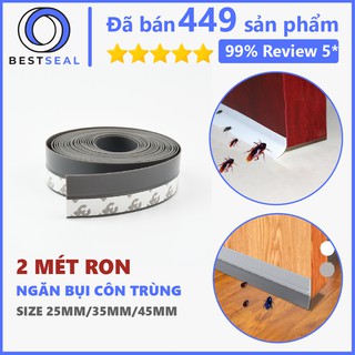 2 Mét Ron Chặn Cửa, Thanh Dán Cửa Loại 25mm 35mm 45mm - Miếng Chặn Cửa Ngăn Bụi Bẩn, Ô Nhiễm
