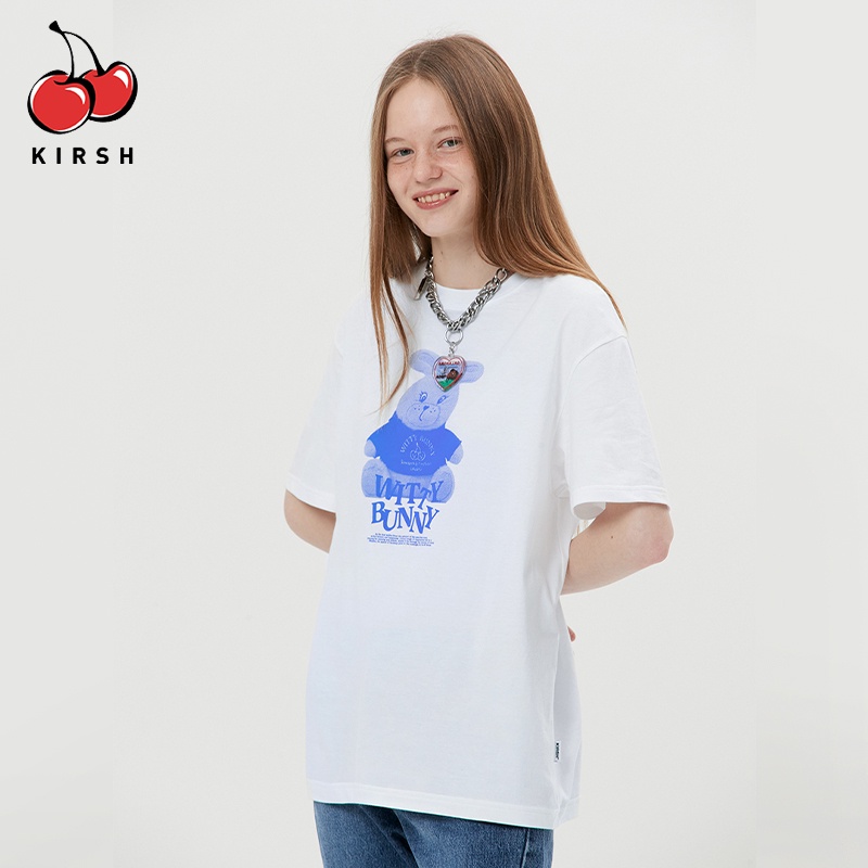 Kirsh Áo Thun Ngắn Tay In Họa Tiết Quả cherry / Thỏ / cherry Đáng Yêu Thời Trang Xuân Hè Cho Nữ