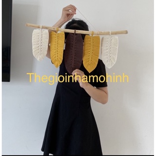 Mành lá macrame trang trí ( có phun keo định hình lá)