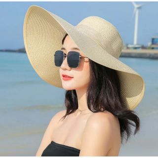 Mũ cói vành rộng nơ vải đi biển siêu xinh