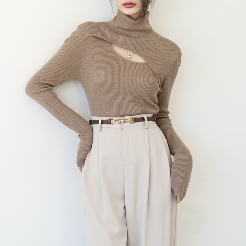 Áo sweater cổ lọ tay dài chất liệu mềm mại phong cách Hàn Quốc thời trang trẻ trung cho nữ