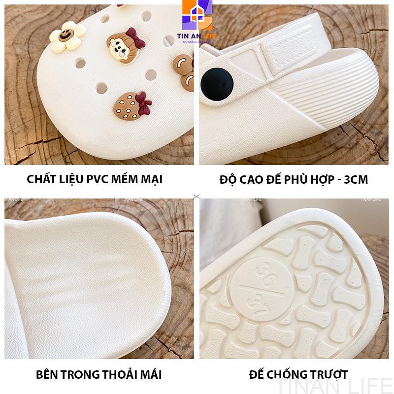 Dép Sục Cross Icon Bướm Bông Mùa Hè, Siêu Nhẹ, Chống Trượt, Cao 3cm