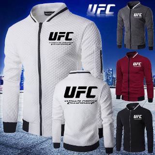 2021 UFC UFC Ultimate Fighting Championship MMA Gym Boxing Thể Thao Nam Dây Kéo Kiểm Tra Cardigan Áo Khoác Cotton Đứng Cổ Bóng Chày Áo Thể Thao Nhẹ