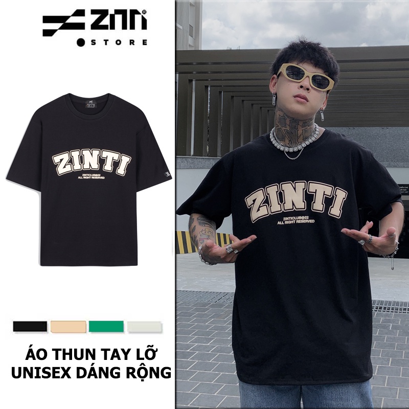 Áo thun tay lỡ ZINTI dáng rộng unisex AT28