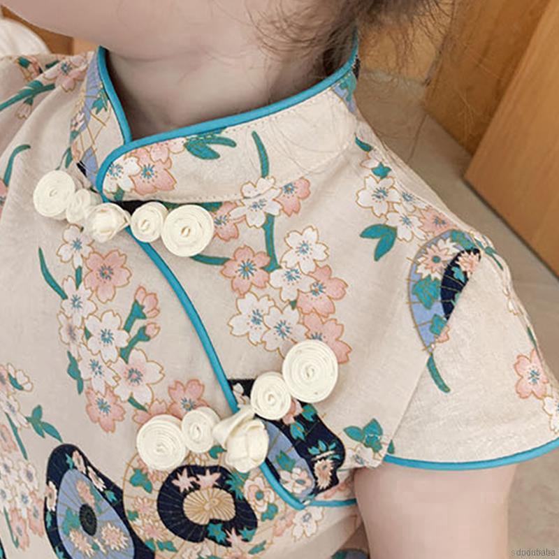 Đầm Sườn Xám Phong Cách Trung Hoa Cho Bé Gái
