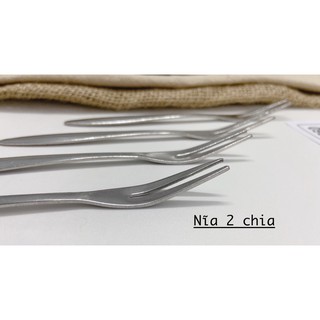 Combo 2 Nĩa 2 Chia Ăn Trái Cây Cán Ngắn | Hàng INOX 304 không gỉ