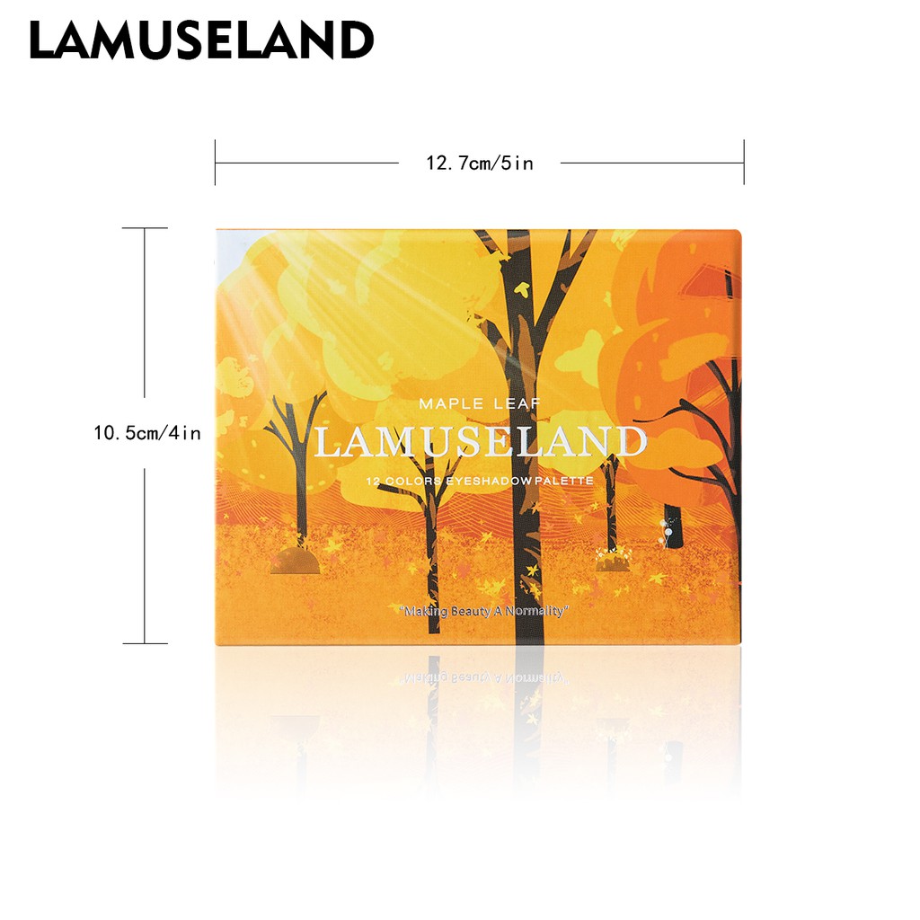 Bảng Phấn Mắt LAMUSELAND LA5002 Maple Leaf 12 Màu Lì Sáng Bóng 14.4g