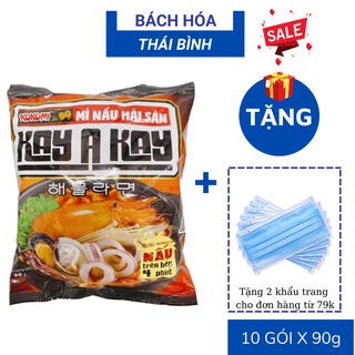 Bịch 10 gói mì cay nấu hải sản Kay A Kay 10 gói x 90g