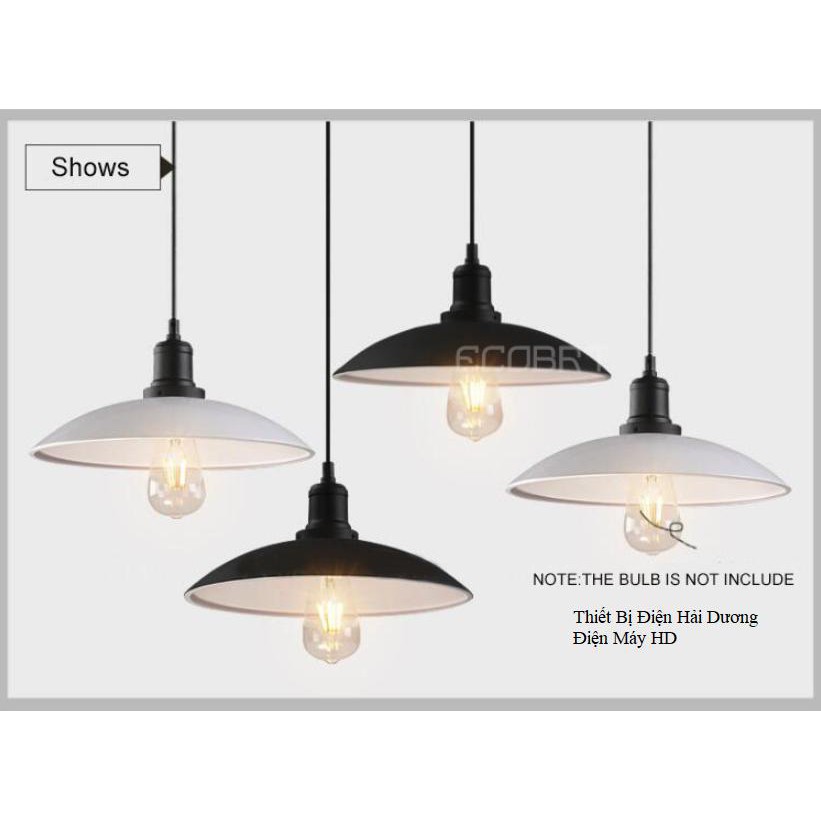 Chao đèn thả trang trí hình đĩa TN021 (Trắng) - Tặng kèm bóng led 3w - Energy Green Lighting - Bảo hành 12 tháng