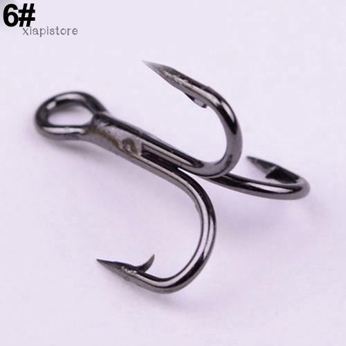 Set 100 Lưỡi Câu Cá 3 Tiêu Bằng Thép Carbon 7 Size 2 / 4 / 6 / 8 / 10 / 12
