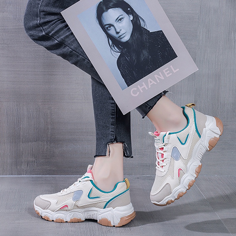 Giày thể thao IELGY thoáng khí màu sắc thời trang phong cách Hàn Quốc dành cho nữ