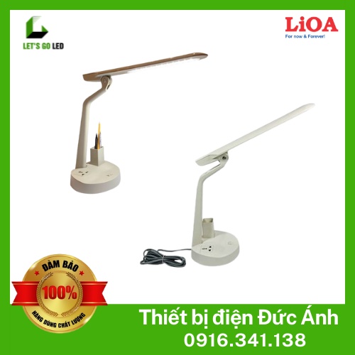 Đèn bàn kiểu dọc LiOA có hộp bút & ổ cắm đa năng - Ánh sáng Trắng