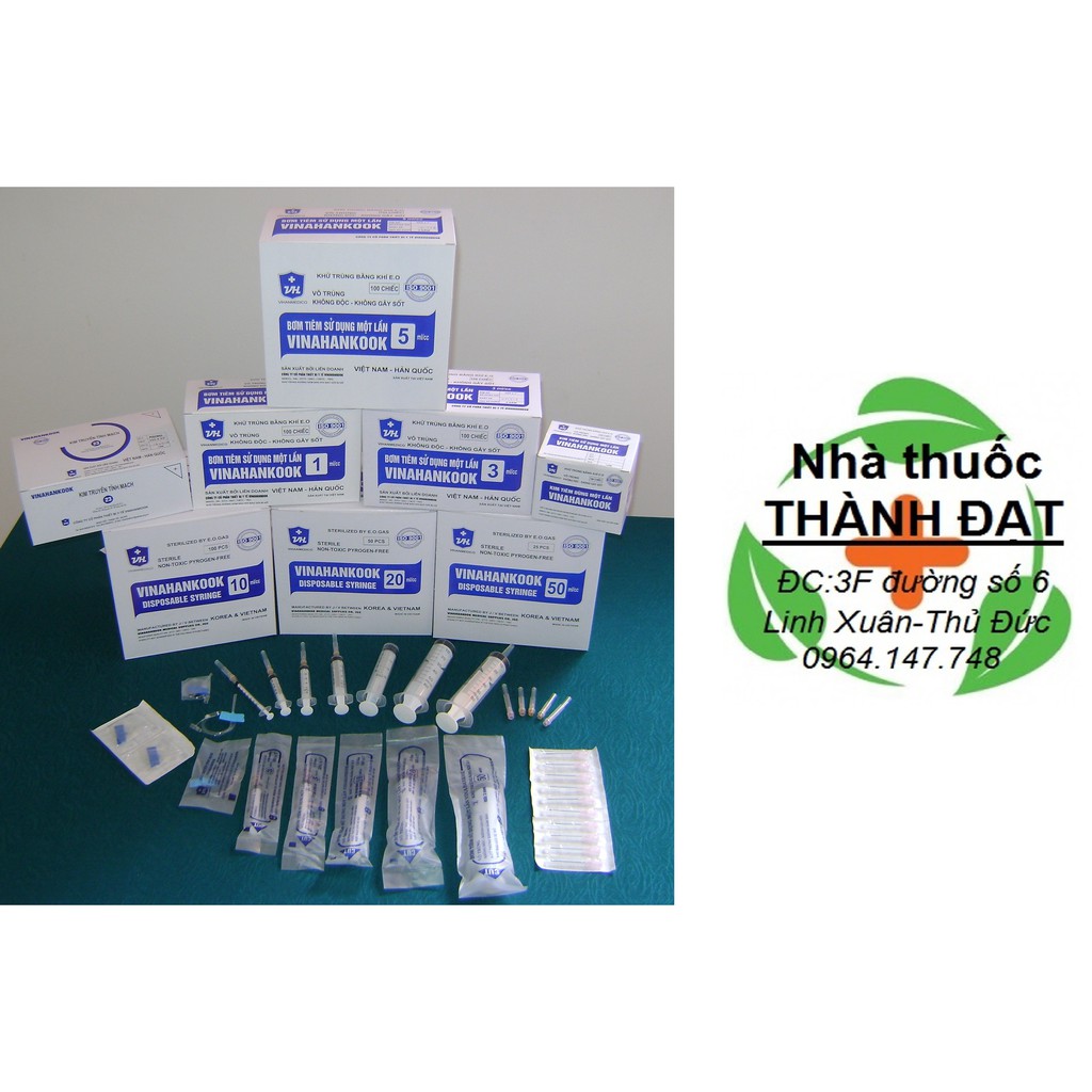 (hộp 100 cây) kim tiêm 1cc, 3cc, 5cc , 10cc, 20cc / bơm tiêm 1ml, 3ml, 5ml, 10ml, 20ml