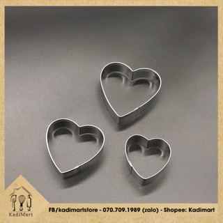 10 khuôn bánh dứa hình Tim Inox 🍩FREESHIP🍩 - Kadi Mart nguyên liệu & dụng cụ làm bánh