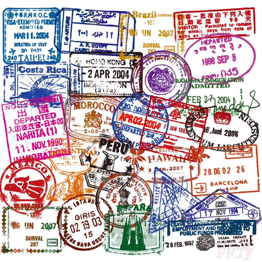 100Pcs/Set ❉ Retro Vintage Stamps . Transparent Stickers ❉ DIY Fashion Waterproof Decals Doodle Stickers