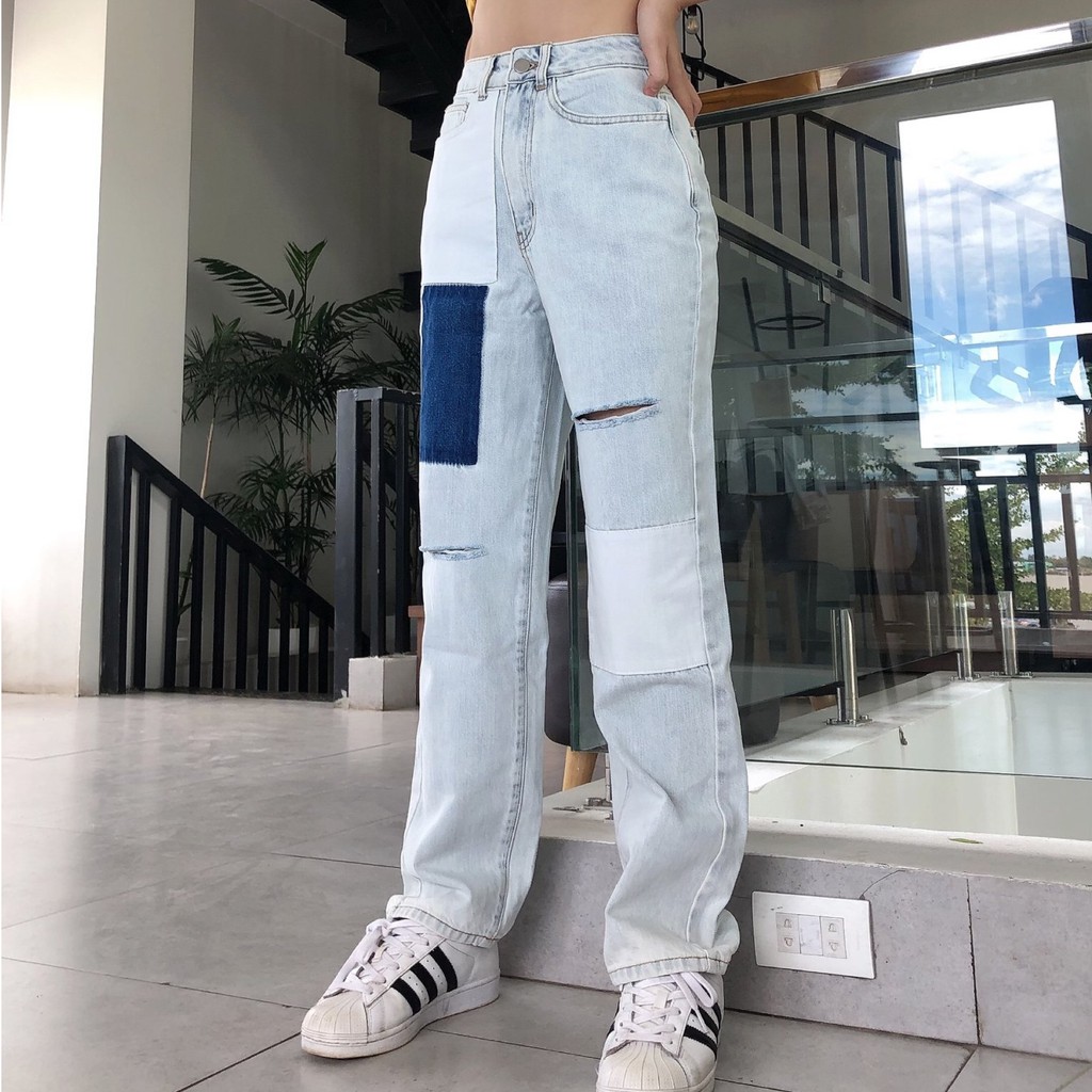 Quần baggy rách vá nữ 20decemberjeans mã 207