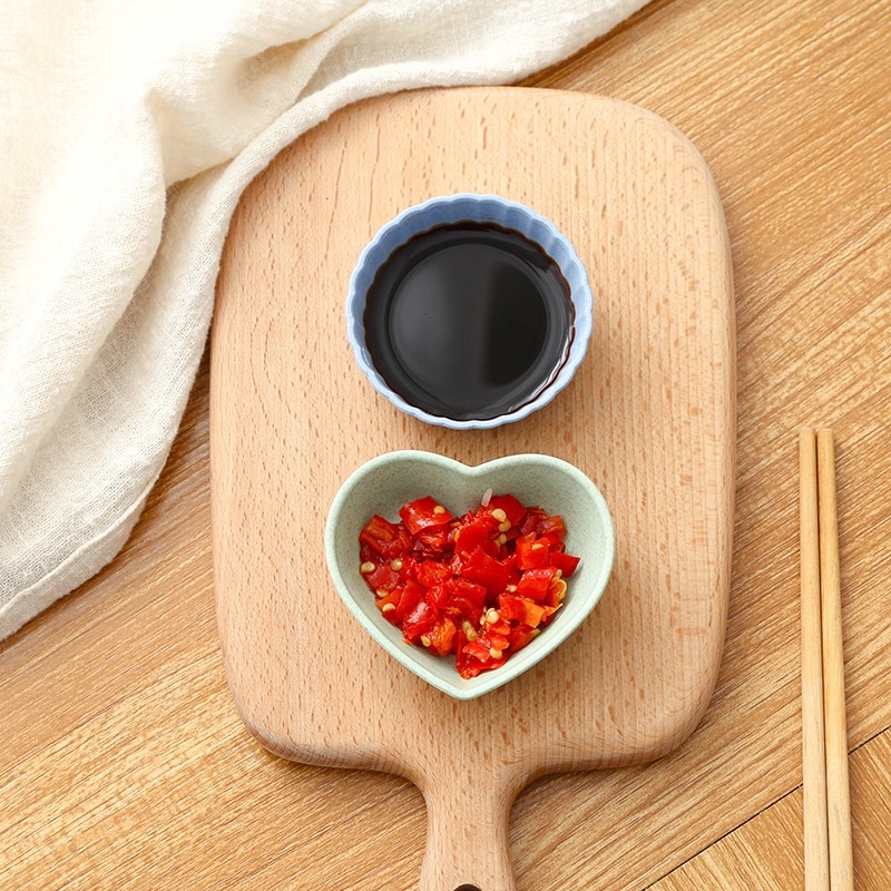 Chén Đĩa Đựng Gia Vị , Bát Ăn Dặm Nhựa Lúa Mạch Hình Lá xinh sắn