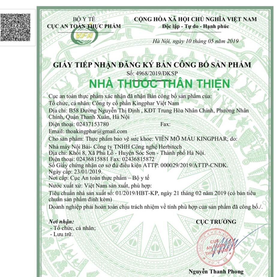VIÊN MỠ MÁU KINGPHAR – HỖ TRỢ GIẢM CHOLESTEROL, NGĂN NGỪA XƠ VỮA ĐỘNG MẠCH (HỘP 40 VIÊN)