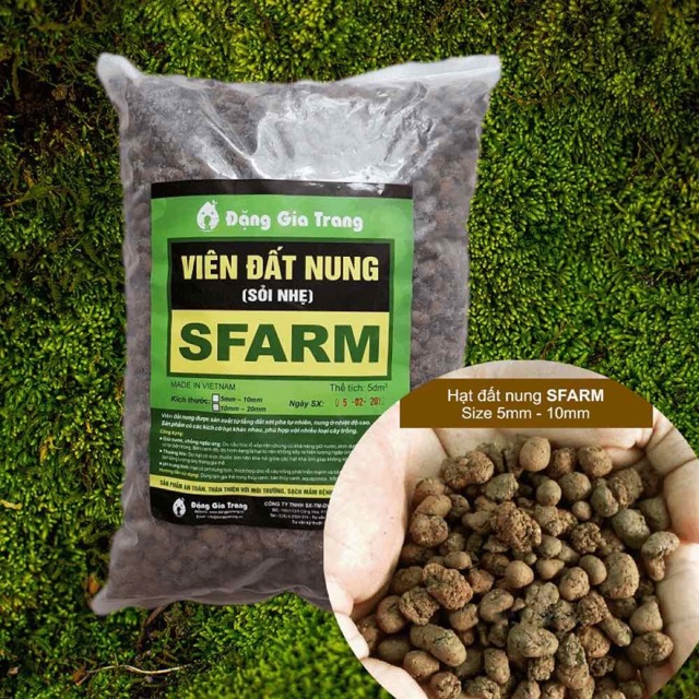 Đất nung Sfarm trồng rau mầm, sen đá, trộn đất trồng cây, lọc nước..