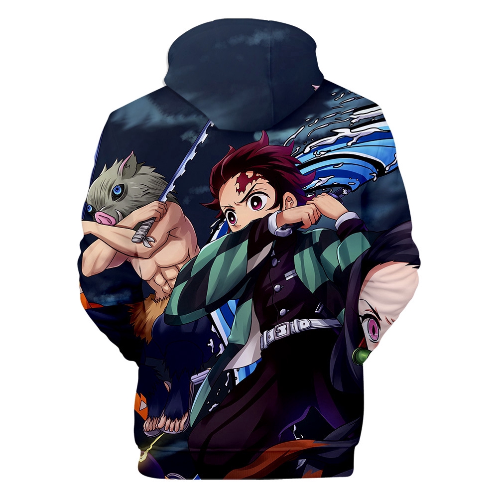 Áo hoodie dài tay in hình anime Kimetsu No Yaiba thời trang