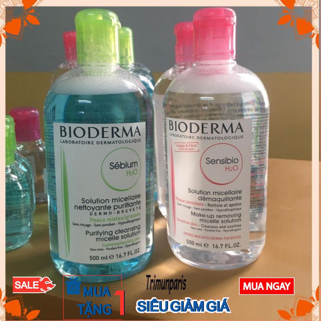 Nước Tẩy Trang Bioderma ? FREESHIP ? Tẩy Trang Cho Mọi Loại Da (100ml ~ 500ml)