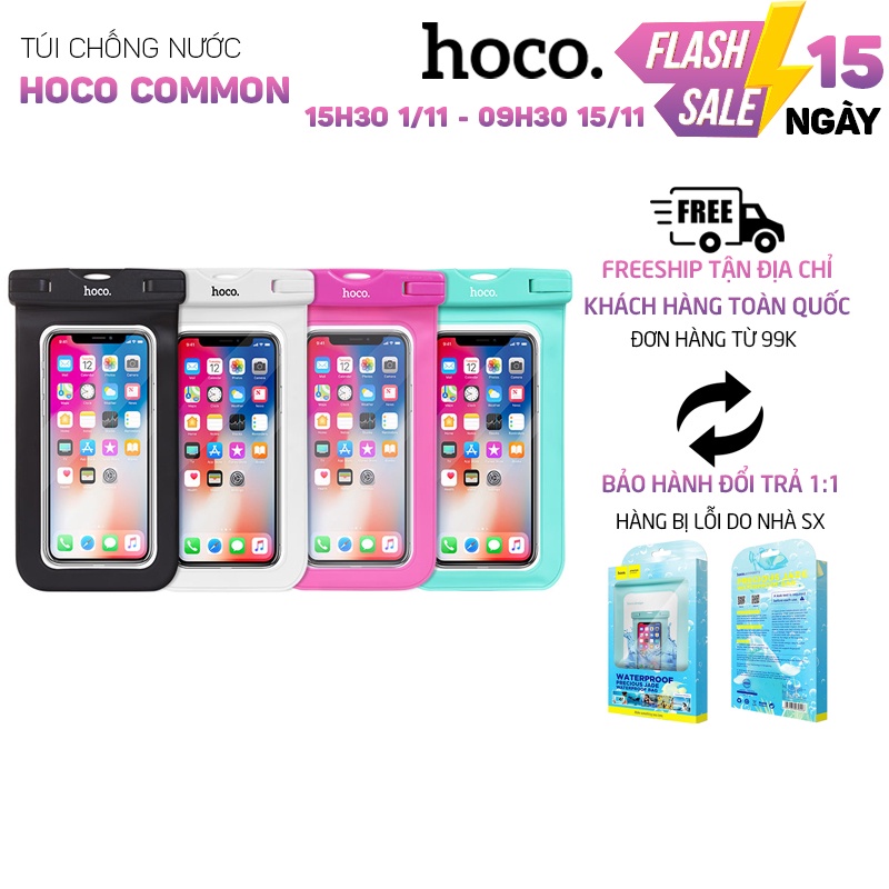 Túi chống nước Hoco Common đựng điện thoại, tương thích với thiết bị dưới 6.5 inch