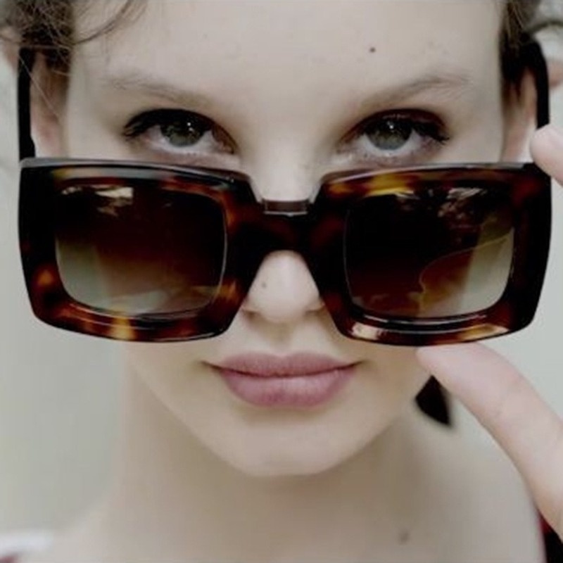 (KIQI-FASHION) COD Kính Mát Gọng Vuông Lớn Chống Tia Uv400 Thời Trang Âu Mỹ Cho Nam Nữ