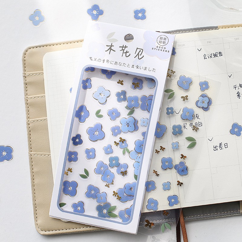 Set 2 tấm hình dán sticker các loài hoa nhỏ