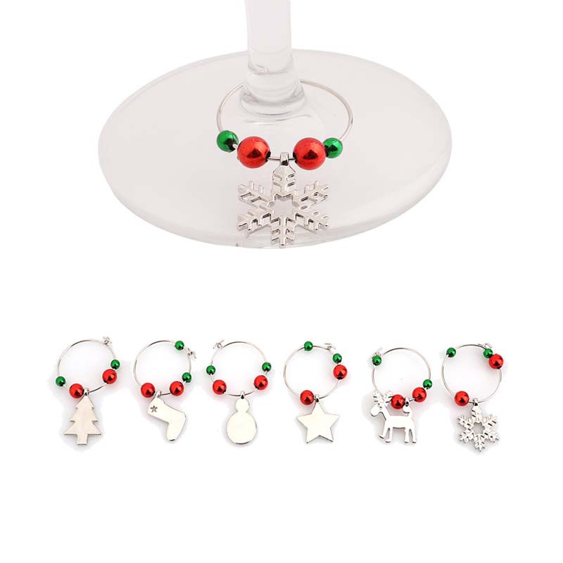 Christmas Wine Glass Ring Wine Glass Pendant Wine Glass Decorations Charm Table Decoration
