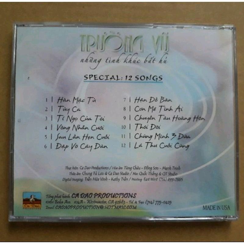 Bộ 4 cd Trường Vũ 3 phono