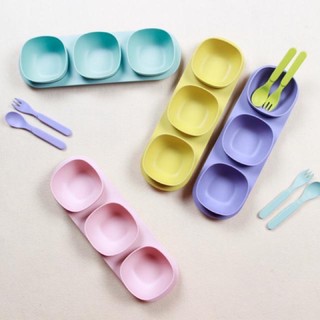Set khay bát ăn dặm sợi tre 6 chi tiết