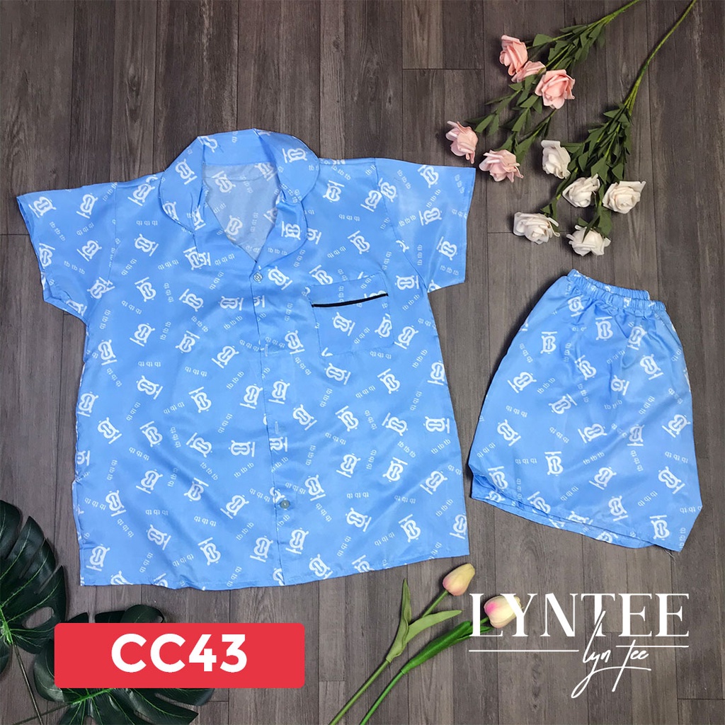 Bộ pijama lụa kate thái bộ mặc nhà mềm mại dễ thương